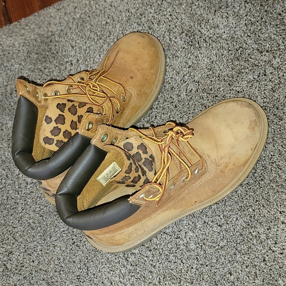 Timberland customized leopard boots 6.5men 8 women - Picture 3 of 5